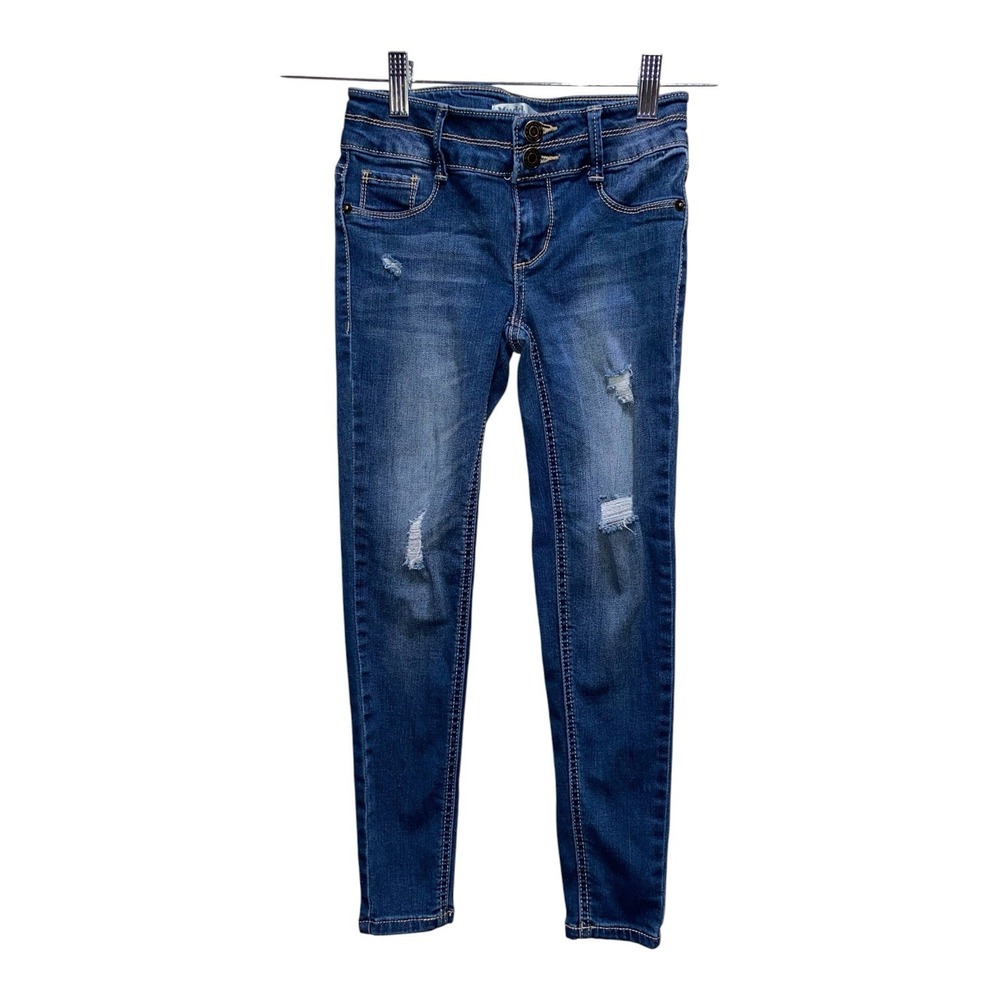 Mudd Girls Super Skinny Distressed Mid-Rise Jeggings Size 8
